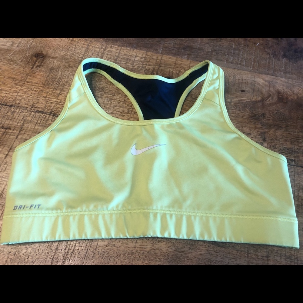 Neon Yellow DRI-FIT Swoosh Sports Bra, Size L, Like New